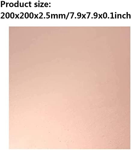 Nianxinn mesingana ploča bakreni lim metal 99,9% Cu folija Čvrsta bakrena list Fina bakrena ploča koja dolazi u raznim veličinama