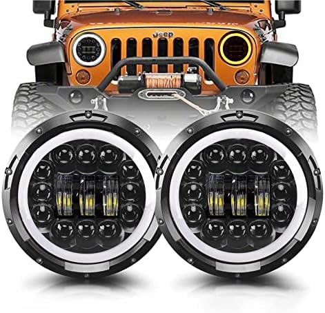 Led lampe YUFANYA za Jeep Wrangler, okrugli led svjetla promjera 7 cm s prstenom Halo DRL za Jeep Wrangler JK TJ LJ CJ 1997-2018,