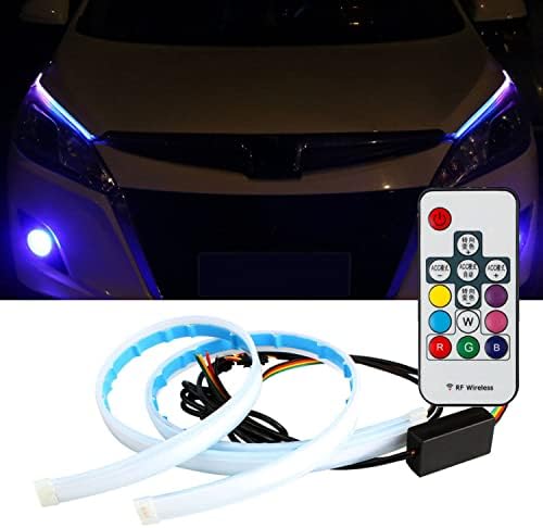 2 kom LED traka za prednja svjetla automobila, 24-inčna višebojna LED traka za prednja svjetla automobila, vodootporna LED