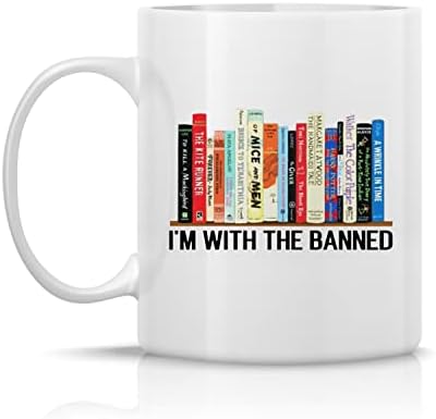 Ja s zabranjenom keramičkom šalicom za kavu, zabranjenim knjigama, šalicom za kavu za čitanje knjiga, knjižničarskom šalicom,