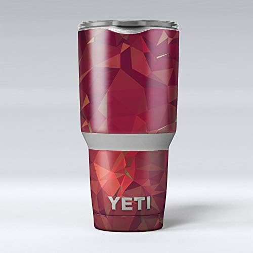 Dizajn Skinz Red Geometric V2 - Komplet za omotavanje naljepnice za kožu kompatibilan s šalicama za hladnjak Yeti Rambler