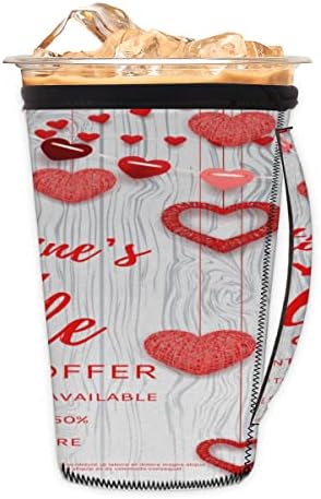 Valentinovo ljubavni oblik ledene kave za višekratnu upotrebu s ručicom Nepren šalica čahura za sodu, latte, čaj, pića, pivo