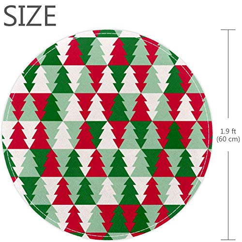 Božićno drvce sa zelenim i crvenim uzorkom protuklizni tepih 23,6 okrugli tepih tepisi za dječju spavaću sobu dječja igraonica