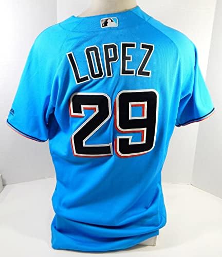 Miami Marlins Lopez 29 Igra je koristio Blue Jersey 46 DP22221 - Igra korištena MLB dresova