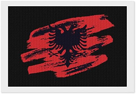 Albanska zastava dijamantni setovi za slikanje 5d DIY Full Drill Rhinestone Arts Dekor za odrasle 8 X12