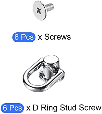 Metallixity D prsten Stud vijak Ball Post glava 6pcs, kuglice s gumbima za zakovice - za kućne zanate DIY hardver, srebrno