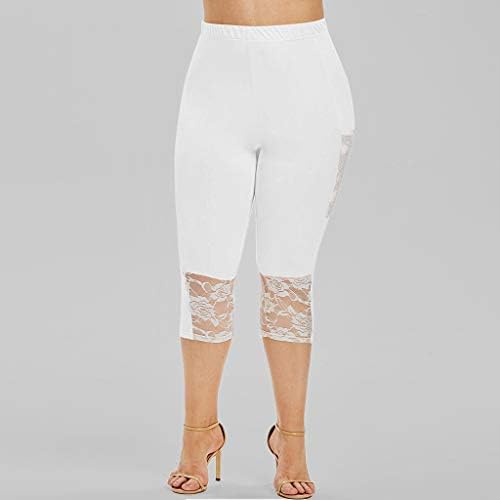 Ženske joggers hlače Lagane atletske gamaše plus veličine solidne čipke elastični struk casual gamaša hlače