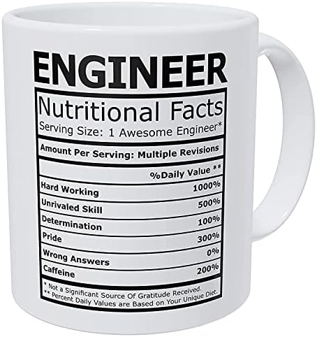 Wampumtuk inženjer prehrambene činjenice smiješna šalica kave 11 unci inspirativna i motivacijska