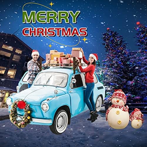 MLIYYBE božićni set za ukrašavanje automobila, rogovi gmaza, dekor nosa i repa, rudolf gmaz za automobile jingle zvono vozilo