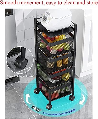 Kuhinjski stalak za skladištenje 5-sloja podesiva voćna košarica za povrće, rotirajuća stalak za povrće za kuhinju, polica