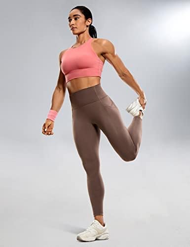 CRZ Yoga Ulti -Dry Weice Workings For Women 25 '' - Nema joga hlača s prednjim šavom s džepovima visokim strukom u fitnes