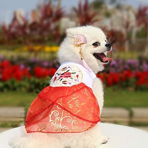 Haljina za kućne ljubimce mačka pas vjenčani kostim hanbok vezeni pseća haljina za mladenke vjenčanica mačka mačka princeza