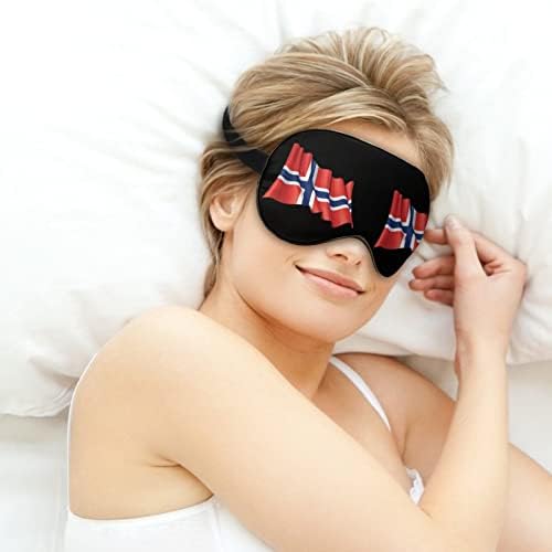 Norveška zastava maska ​​za spavanje lagana maska ​​za oči maske za očnjake s podesivim remenom za muškarce žene