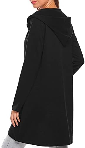 Vecduo ženske ležerne čvrste patentne zatvarače Slim Fit Srednje duge kapuljače s kapuljačama s dugim rukavima kaputa pulover