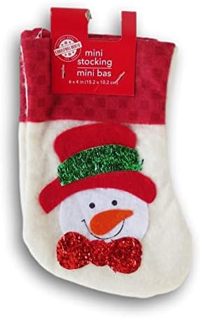 Božićno vrijeme minijaturni snjegović osjećao čarape - 6 x 4 inča - 2 komada