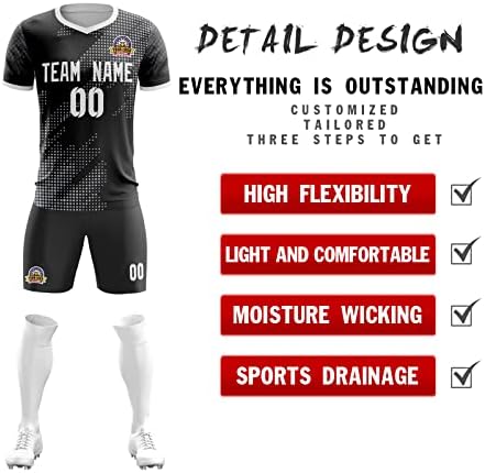 Personalizirane nogometne dres kratke kratke hlače prilagođene majice za odrasle mladeži s logotipom broja tima