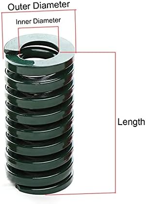Adioli Compression Spring 1PCS Zeleni kompresijski kalup za kompresiju kalupa Teško opterećenje Vanjski promjer 27 mm x unutarnji