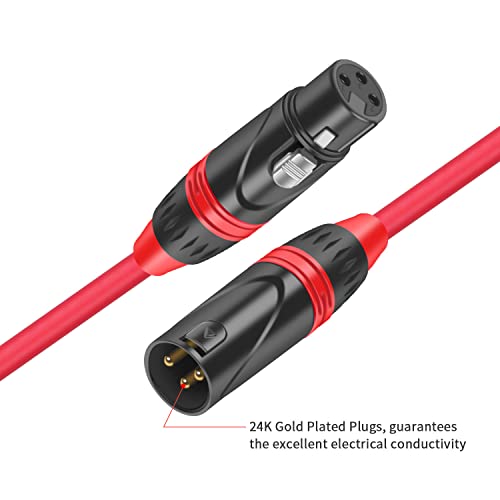 Dremake xlr do xlr mic kabel 25ft, uravnoteženi xlr zakrpa kabel 3-pin xlr mužjak do 3-pin xlr ženskog višebojnog mikrofona