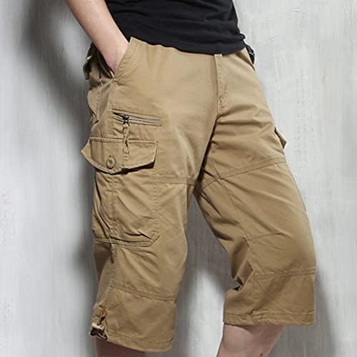 Muške 3/4 duge teretne kratke kratke hlače ispod koljena taktički kapri kratki opušteni fit kratke hlače s više džepova
