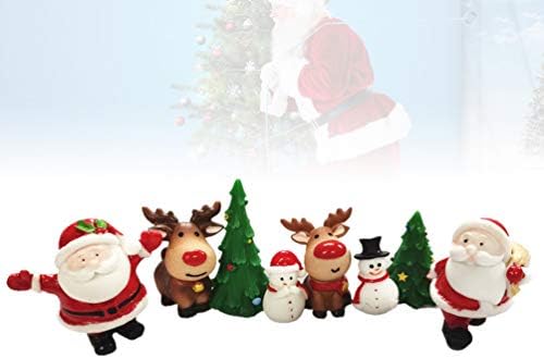 AMOSFUN Božićni ukrasi 8pcs Božićni minijaturni ukras Djed Mraz snjegovića snjegovića figurice stabla Mikro krajolik ukras