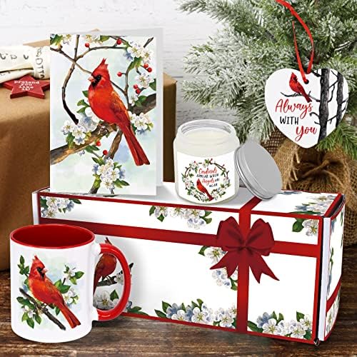 Kardinal poklon set Božićna crvena ptica Present kutija kardinalna šalica soja karata za svijeće keramike viseće kardinal
