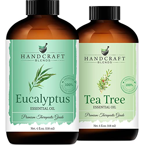 Handcraft čajevsko stablo esencijalno ulje i set esencijalnog ulja eukaliptusa - Ogroman 4 FL. Oz - čista i prirodna