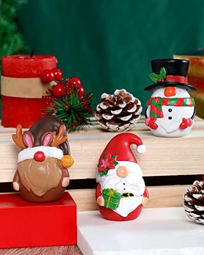 Božićni gnomi ukrasi za dom 3pcs mini smola gnome figurice ručno rađene skandinavske tomte snježni jezgri za božićni plašt