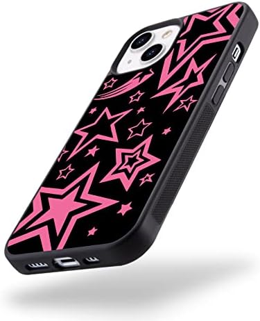 Wihytec Pink Super Star telefon za telefon za iPhone 13 zvjezdica poklopac kućišta TPU odbojnik tvrdi stražnji udarni telefon