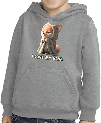 Volim svoju Nana Toddler pulover Hoodie - Slatka kawaii spužva na runu - ilustracija hoodie za djecu