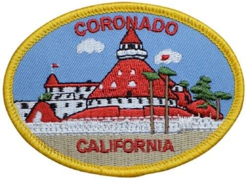 Coronado Iron na Applique Patch - Južni CA, San Diego, Kalifornijska značka 3.5 - Za šešire, košulje, cipele, traperice,