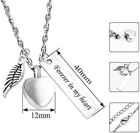 Qiaonnai ZD326 Prilagođena urna ogrlica od nehrđajućeg čelika za pepeo kremiranje nakit za pepeo memorijalni pepeo privjesak