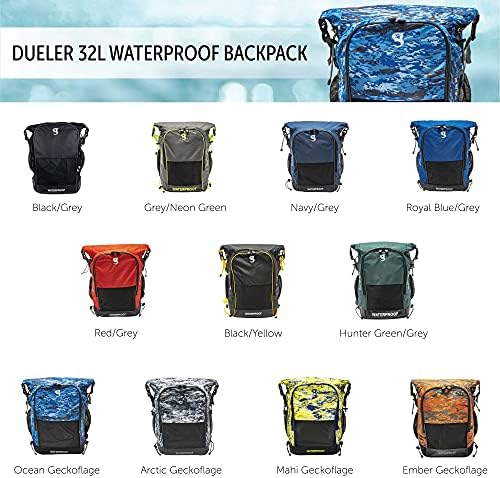 GeckoBrands Dueler vodootporan 32L ruksak, koristite za gotovo bilo koji sport, 2 odjeljka, odvojeni od suhe, personalizirane