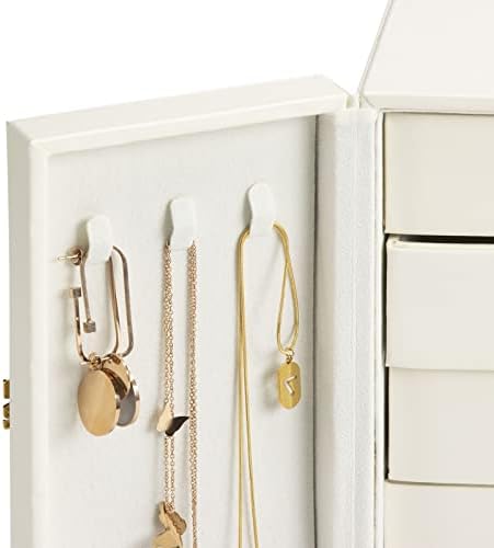 Takvo kutija s bijelim nakitom za žene, djevojčice, 5 slojeva Organizatorske kutije za nakit Majčin dan pokloni, elegantni