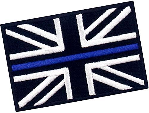 Embtao taktička tanka plava linija uk zastava britanska unija jack patch vezeni moral applique željezo na šivanju na amblemu