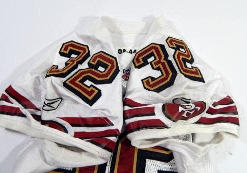 2008 San Francisco 49ers Michael Lewis 32 Igra izdana White Jersey 44 DP45422 - Nepotpisana NFL igra korištena dresova