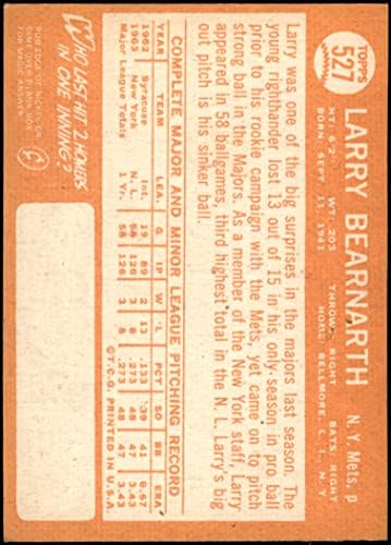 1964. Topps 527 Larry Beanarth New York Mets VG/EX+ Mets