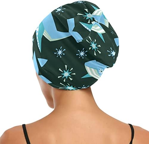 Women Beanie šešir lubanja Radna kapica, etničke morske životinje elastične modne odjeće za glavu noć za spavanje motora