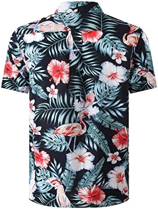 Muška tropska košulja za ispis na havaiinu kratka rukava džep u prsima opuštaj fit vintage oprana