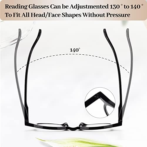 Luff okrugli čitač naočala čitač - 4pcs proljetna zglobova Računalna čaša unisex