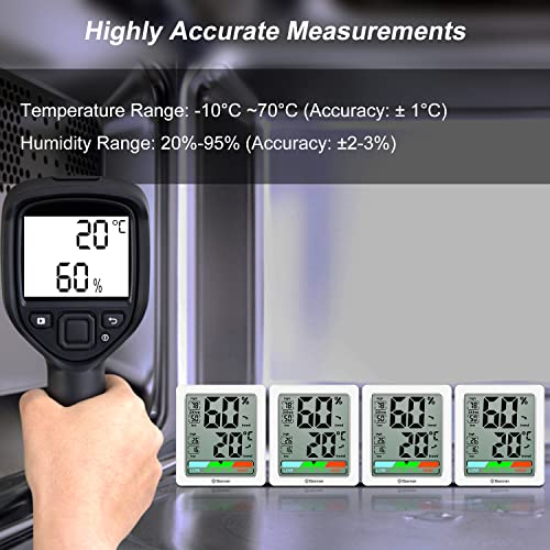 Digitalni higrometar unutarnji termometar, mjerač vlage, sobni termometar s monitorom temperature i vlažnosti za spavaću