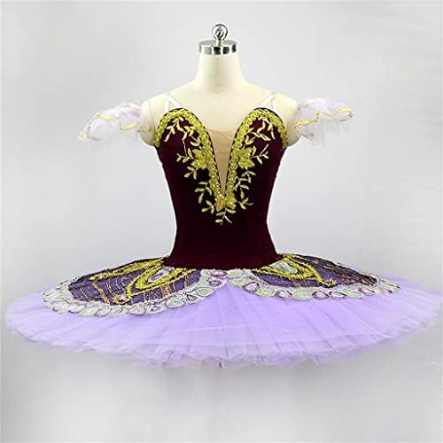 PDGJG Professional Ballet Stage Kostim Purple Natjecanje Blet -a BALET PAPLAKA Klasično za žene