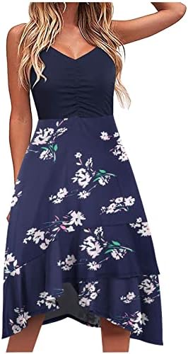 Ženske ljetne haljine modni halter patchwork print nepravilni omotač boho haljina plus veličina
