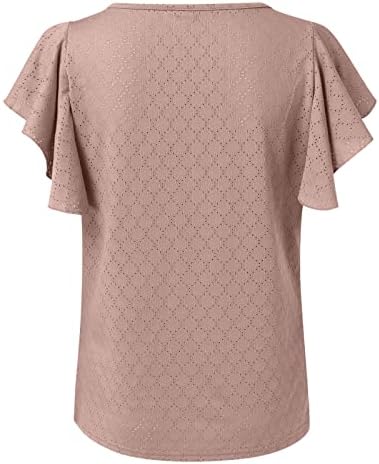 Košulje za žene europske i američke nove šuplje list kratkih rukava casual majice za ženske košulje bez rukava bez rukava