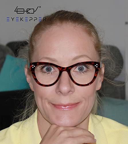 Eyekepper Uštedite 10% na 4 pakiranja žena Predimenzionirane naočale za čitanje i 4 pakiranja čitatelja dizajna Cat-Eye +3,50