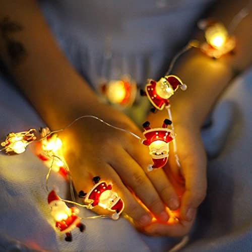 Chris.w 16.4ft 50 LED -a božićni Djed Mraz ukrasni stablo snježne pahuljice LED lampice Svjetla baterija Operirana Fariy