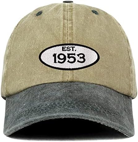 Trgovačka trgovina odjeće osnovana 1953. vezena 70. rođendanski poklon pigment obojena oprana pamučna kapica
