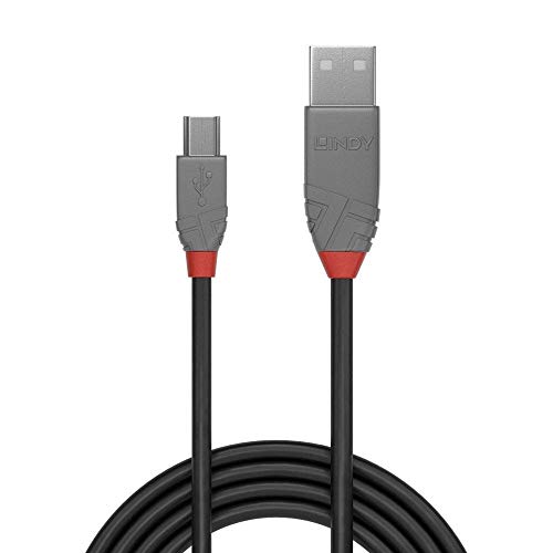 Lindy USB 2.0 tipa A/Tip B Mini kabel, antralina, crna, 9,8 ft