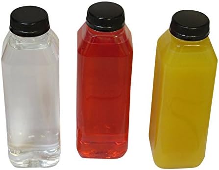 Plastične boce za sok za jednokratnu upotrebu - 8 kom boca za sok od 16 unci s poklopcima, naljepnicama i slamkama-boce za
