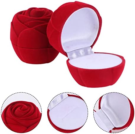 Poklon kutije za nakit AMOSFUN 4PCS Slučaj za vjenčani prsten ruža OBLIČAK RING BOX INGURPENGENG BOX FLACKING KUTION KUTION