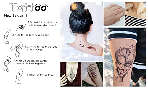 Modne privremene tetovaže za muškarce Dizajn ukrasa Body seksi lažna zabava naljepnica 3D Tattoo Slikanje Slatka crtana realna